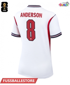 Günstige England Elliot Anderson #8 Heimtrikot Damen WM 2026 Kurzarm